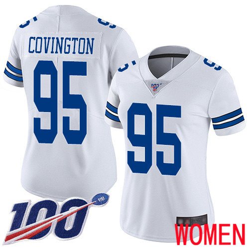 Women Dallas Cowboys Limited White Christian Covington Road #95 100th Season Vapor Untouchable NFL Jersey
